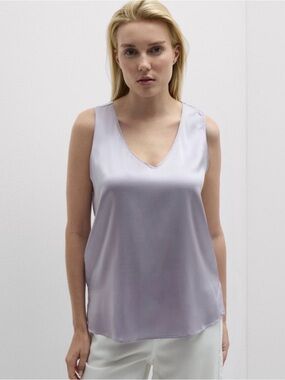 Mawor Silky Satiny, Summer Tank Top Light Purple Size XS - 0 Sleeveless Dressy